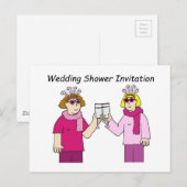 Uitnodiging voor een lesbisch vrijgezellenfeest. (Voorkant / Achterkant)