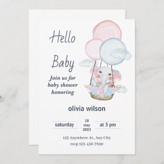 Uitnodiging voor een leuk en leuk kinderfeestje –  (Voorkant / Achterkant)