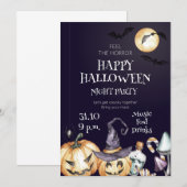 Uitnodiging voor een leuk Halloween Nachtfeest (Voorkant / Achterkant)