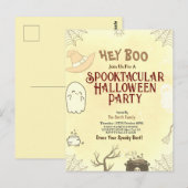 Uitnodiging voor een leuk spookachtig Halloween-fe (Voorkant / Achterkant)