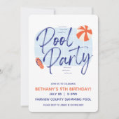 Uitnodiging voor een leuk zwembadfeest (Voorkant)