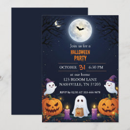 Uitnodiging voor een leuke Halloween-feest met vol