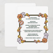Uitnodiging voor een leuke Halloween kinderfeestje (Voorkant / Achterkant)