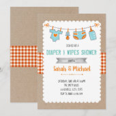 Uitnodiging voor een leuke luiers-feestje (Voorkant / Achterkant)