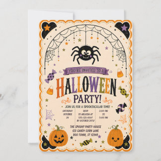 🕷️🎃 Uitnodiging voor een leuke spinnen Halloween