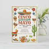 Uitnodiging voor een levendig Cinco De Mayo-feestj (Staand voorkant)