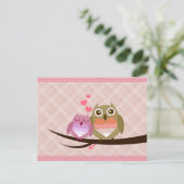 Uitnodiging voor een lief uilentje vol liefde (Staand voorkant)
