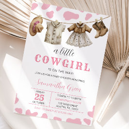 Uitnodiging voor een Little Cowgirl Baby Shower