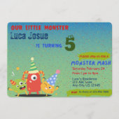 Uitnodiging voor een Little Monster verjaardagsfee (Voorkant)