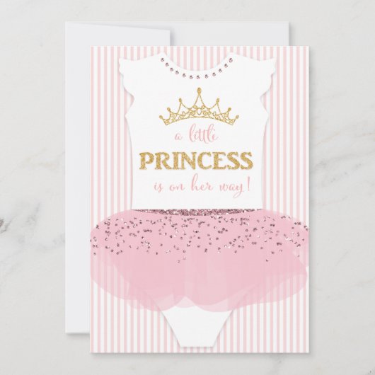Uitnodiging voor een Little Princess baby shower (Voorkant)