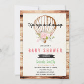 Uitnodiging voor een luchtballon baby shower (Voorkant)