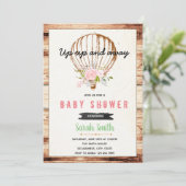 Uitnodiging voor een luchtballon baby shower (Staand voorkant)