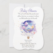 Uitnodiging voor een luchtballon-baby shower. Nieu (Voorkant)