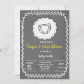 Uitnodiging voor een luier- en doekjesfeestje (Voorkant)