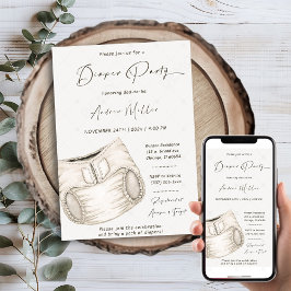 Uitnodiging voor een luiersfeestje voor de aanstaa