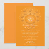 Uitnodiging voor een Magical Pumpkin Monogram Wedd (Voorkant / Achterkant)