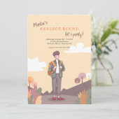 Uitnodiging voor een mannelijk eindexamenfeest (Staand voorkant)