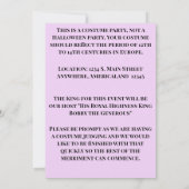 Uitnodiging voor een Masquerade Ball (Achterkant)