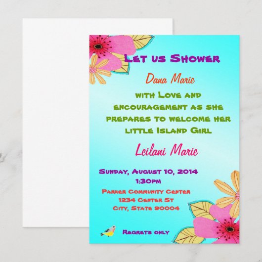 Uitnodiging voor een meisje uit (Voorkant / Achterkant)