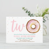 Uitnodiging voor een meisje van twee zoete verjaar (Staand voorkant)