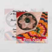 Uitnodiging voor een Mexicaanse Sombrero Fiesta-pa (Voorkant / Achterkant)