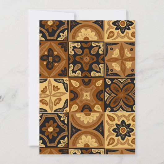 Uitnodiging voor een Mexicaanse Talavera-ontwerpwe (Achterkant)