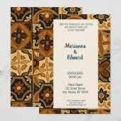 Uitnodiging voor een Mexicaanse Talavera-ontwerpwe (Voorkant / Achterkant)