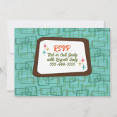 Uitnodiging voor een Mid-Century Modern huisfeest (Achterkant)