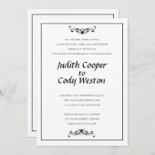 Uitnodiging voor een minimalistisch huwelijk A2 (Voorkant / Achterkant)