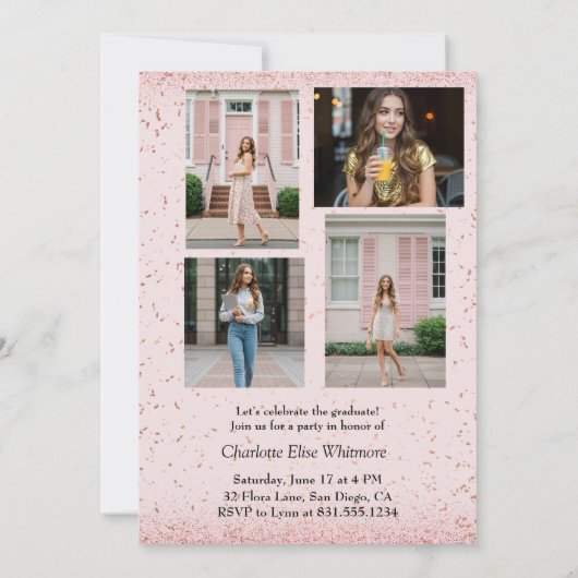 Uitnodiging voor een modern Afstuderen | Afstudeer (Achterkant)