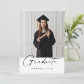 Uitnodiging voor een modern Afstuderen met meerder (Staand voorkant)