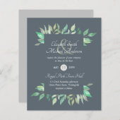 Uitnodiging voor een modern groenbruiloft binnen e (Voorkant / Achterkant)