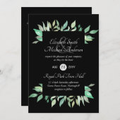 Uitnodiging voor een modern groenbruiloft binnen e (Voorkant / Achterkant)