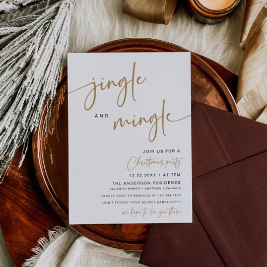 Uitnodiging voor een modern kerstfeest Jingle & Mi