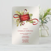 Uitnodiging voor een modern rood kerstfeest (Staand voorkant)