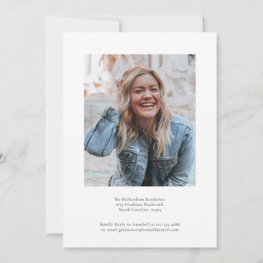 Uitnodiging voor een Modern Script Afstuderen Phot (Achterkant)