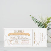 Uitnodiging voor een modern trouwticket (Staand voorkant)