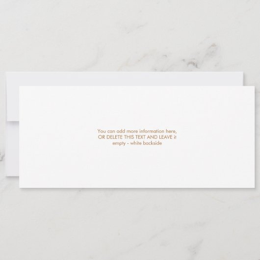 Uitnodiging voor een modern trouwticket (Achterkant)