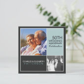 Uitnodiging voor een moderne blokjubileumfeest The (Staand voorkant)