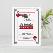 Uitnodiging voor een moderne casinonacht vrijgezel (Staand voorkant)