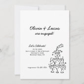 Uitnodiging voor een moderne Champagne Tower Engag (Voorkant)