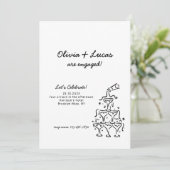 Uitnodiging voor een moderne Champagne Tower Engag (Staand voorkant)