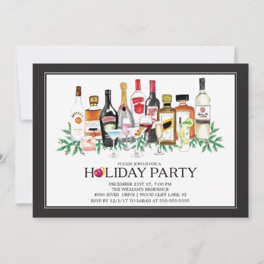 Uitnodiging voor een moderne cocktailparty (Voorkant)