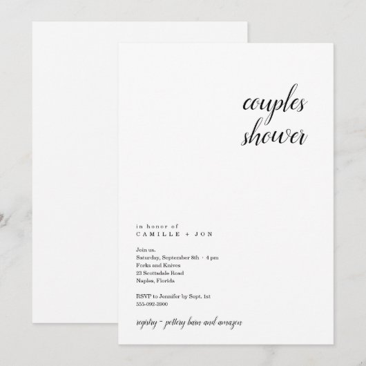 Uitnodiging voor een moderne en minimalistische ko (Voorkant / Achterkant)