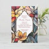 Uitnodiging voor een moderne Glas in lood bruidsdo (Staand voorkant)