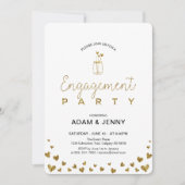 Uitnodiging voor een moderne Gold Heart Engagement (Voorkant)