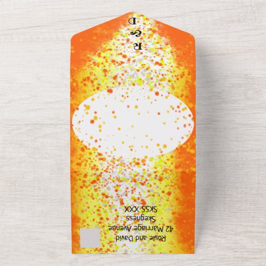 Uitnodiging voor een moderne huwelijksgoudscheurto (Buitenkant)