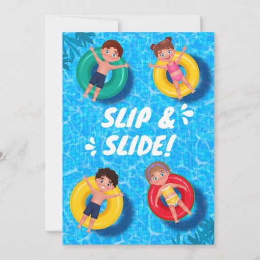 Uitnodiging voor een moderne koele zwembad zomer v (Achterkant)