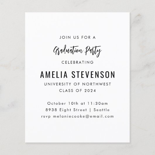 Uitnodiging voor een moderne minimumopleidingspart (Voorkant)