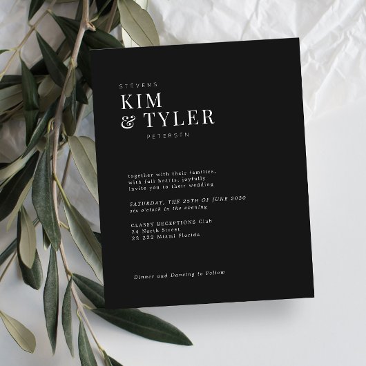 Uitnodiging voor een moderne typografie bruiloft m